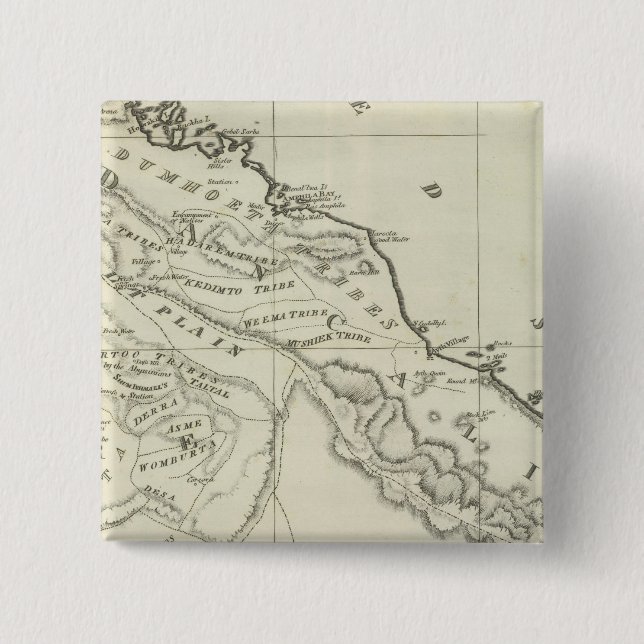 Map of Abyssinia 2 Inch Square Button (Front)