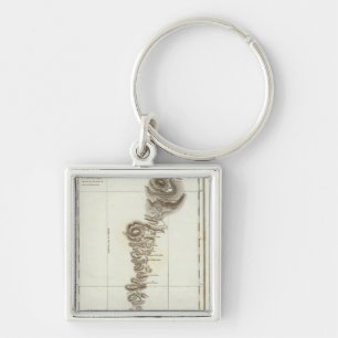 Map of Acapulco to Mexico City Keychain
