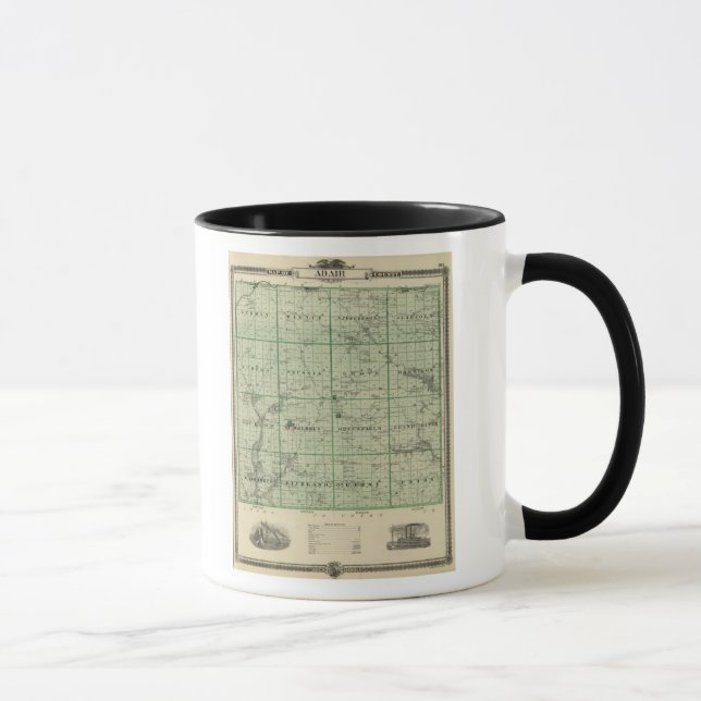 Map of Adair County, State of Iowa Mug (Right)