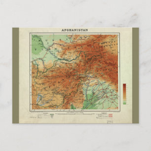 Map of Afghanistan (1912) Postcard