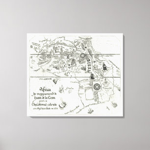 Map of Africa 1500 2 Canvas Print