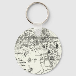 Map of Africa 1500 Keychain
