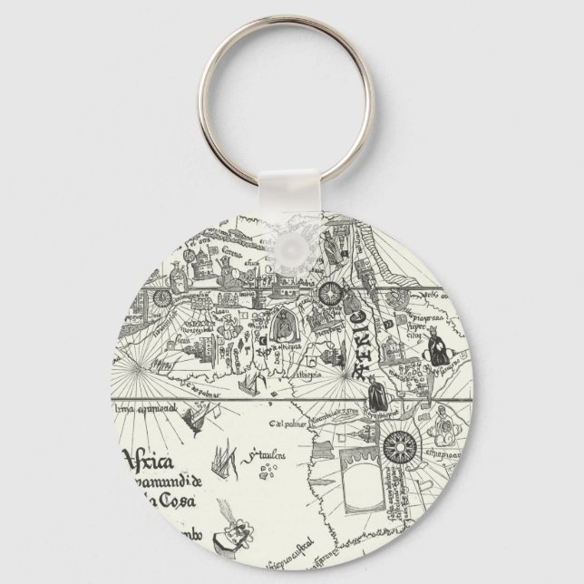 Map of Africa | 1500 Keychain (Front)