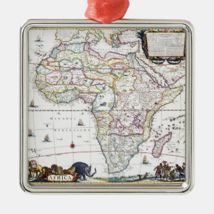 Map of Africa   1696 Metal Ornament