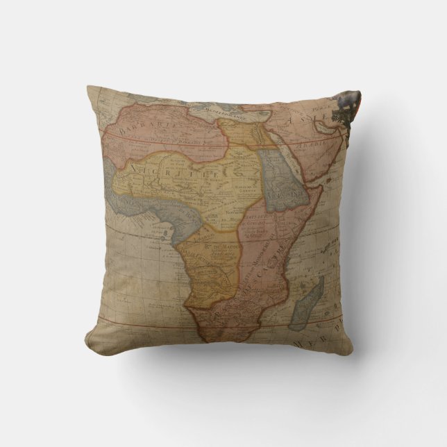 Map of Africa | 1700 Throw Pillow (Front)