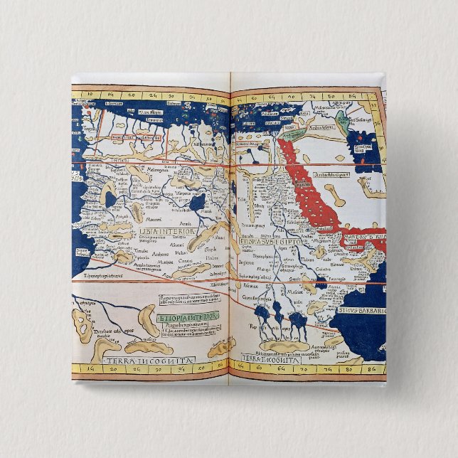 Map of Africa 2 Inch Square Button (Front)