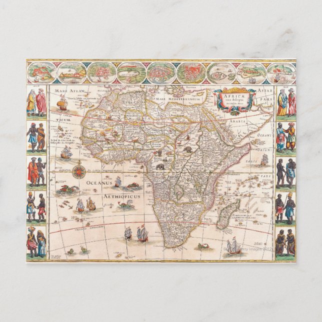 Map of Africa 3 Postcard (Front)