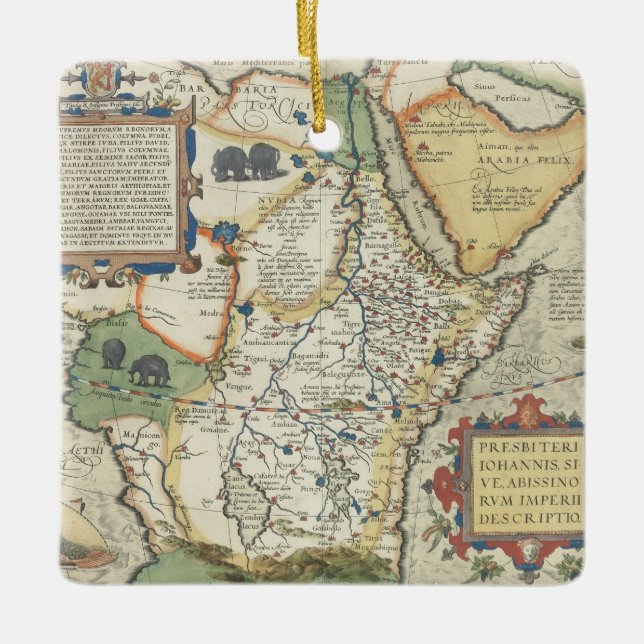 Map of Africa and the Arabian Peninsula Ceramic Ornament (Front)