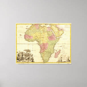 Map of Africa by John Senex (1725) Canvas Print