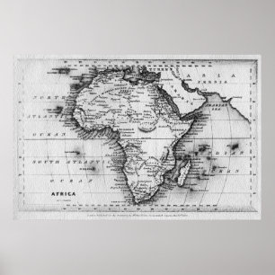 Map of Africa Engraved by Thomas Stirling Poster