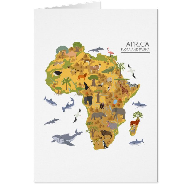 Map of Africa | Flora & Fauna (Front)