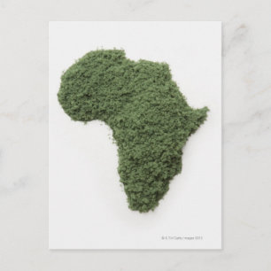 Map of Africa made of grass Postcard