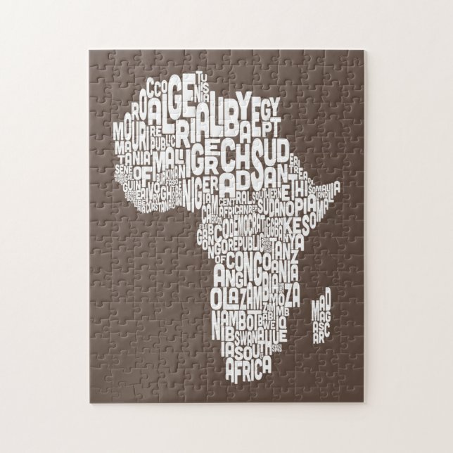 Map of Africa Map Text Art Jigsaw Puzzle (Vertical)
