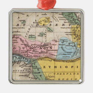 Map of Africa Metal Ornament