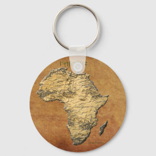 Map of AFRICA Parchment Collection Keychain