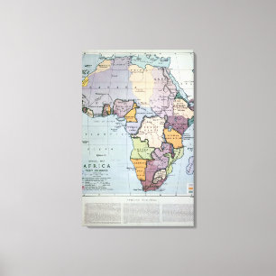 Map of Africa showing Treaty Boundaries, 1891 Canvas Print