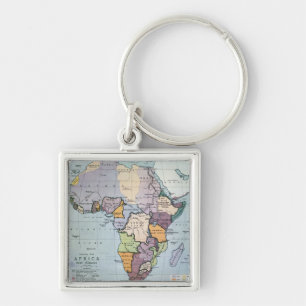 Map of Africa showing Treaty Boundaries, 1891 Keychain