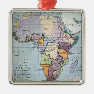 Map of Africa showing Treaty Boundaries, 1891 Metal Ornament