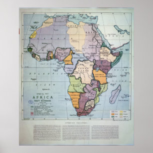 Map of Africa showing Treaty Boundaries, 1891 Poster