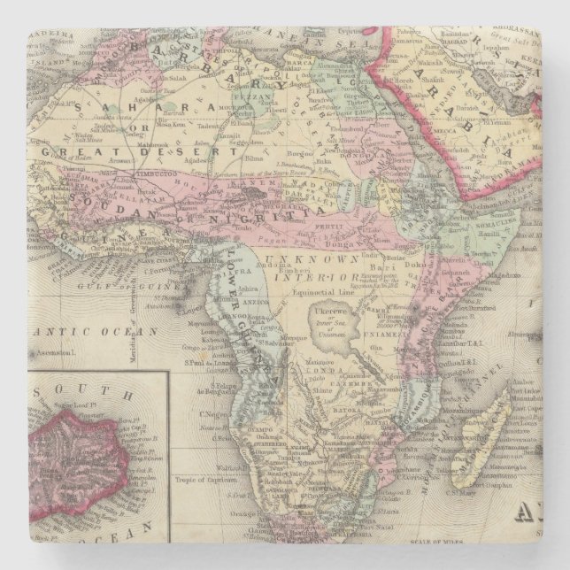 Map Of Africa Stone Coaster (Front)