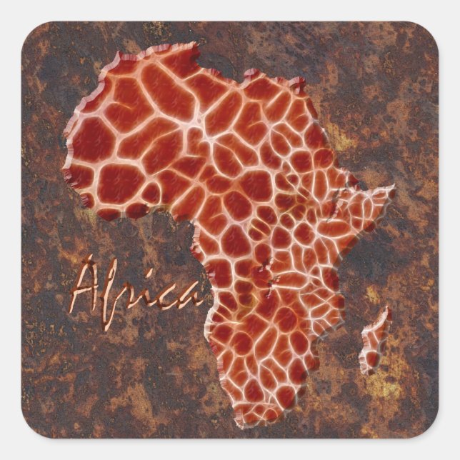 Map of Africa, The Dark Continent Square Sticker (Front)