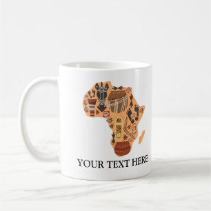 Map of Africa with African Culture Heritage Coffee Mug