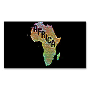 Map of Africa With Retro Africa Business Card Magn