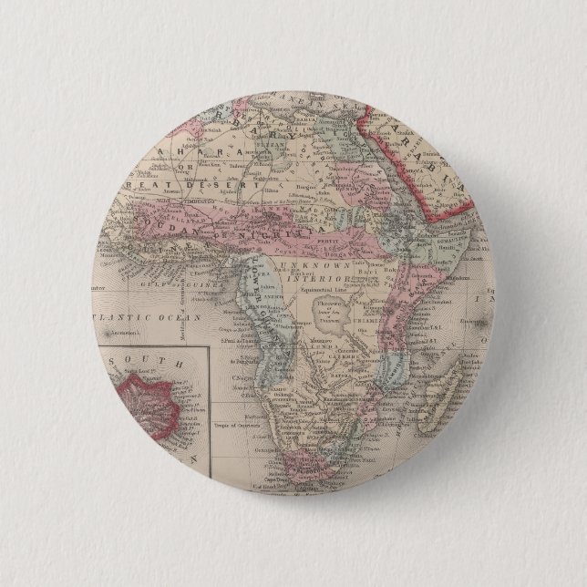 Map of Africa with St Helena 2 Inch Round Button (Front)