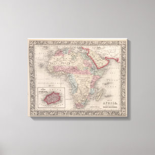 Map of Africa with St Helena Canvas Print