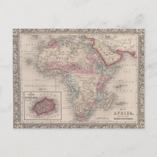 Map of Africa with St Helena Postcard