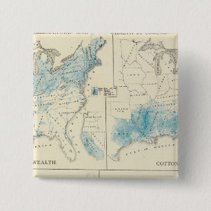 Map of Agriculture and wealth by colours 2 Inch Square Button