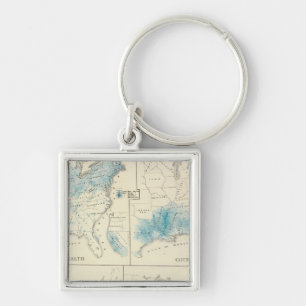 Map of Agriculture and wealth by colours Keychain