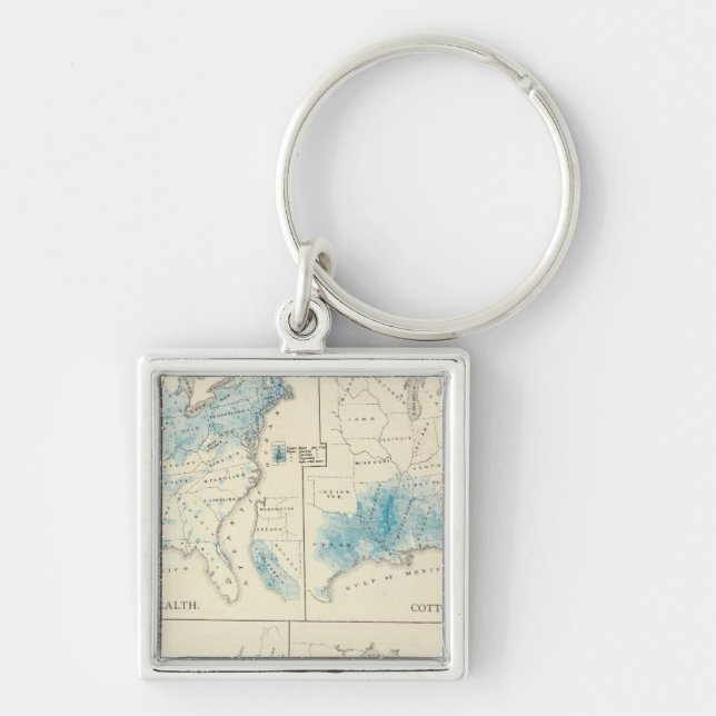 Map of Agriculture and wealth by colours Keychain (Front)
