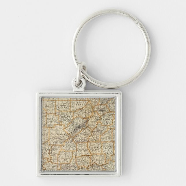 Map of Alabama Keychain (Front)