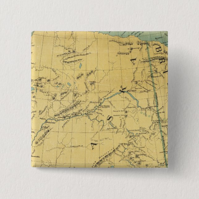 Map Of Alaska 2 Inch Square Button (Front)
