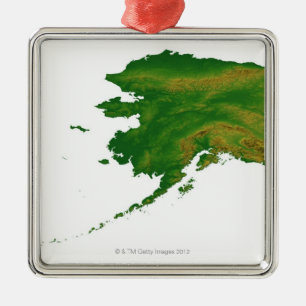 Map of Alaska 2 Metal Ornament