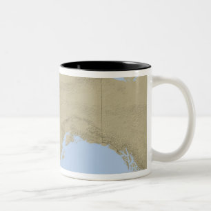 Map of Alaska 3 Two-Tone Coffee Mug