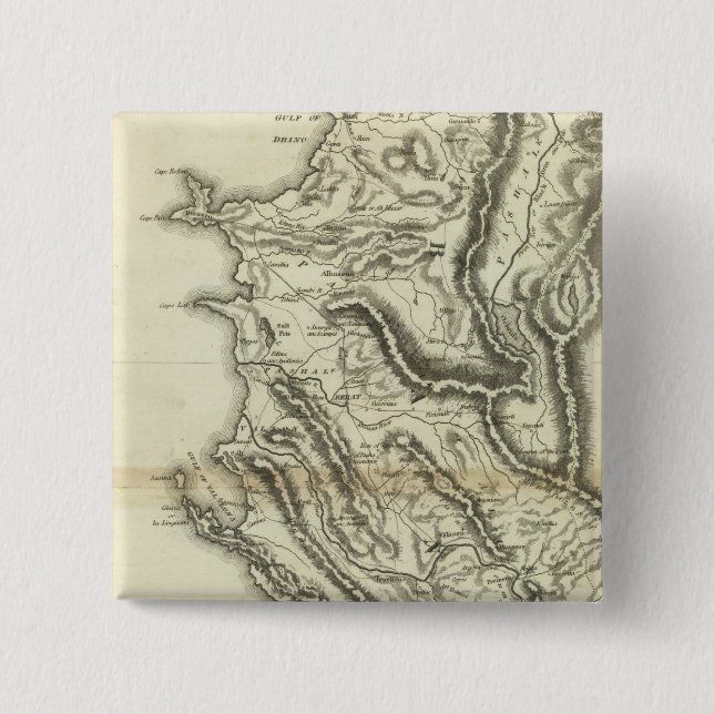 Map of Albania 2 Inch Square Button (Front)