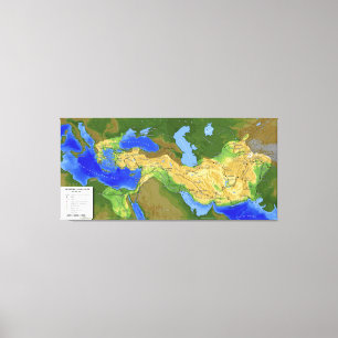 Map of Alexander the Great Empire 334-328 B.C. Canvas Print