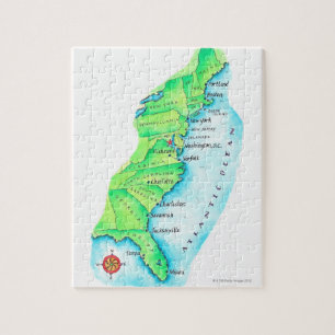 Map of American East Coast Jigsaw Puzzle