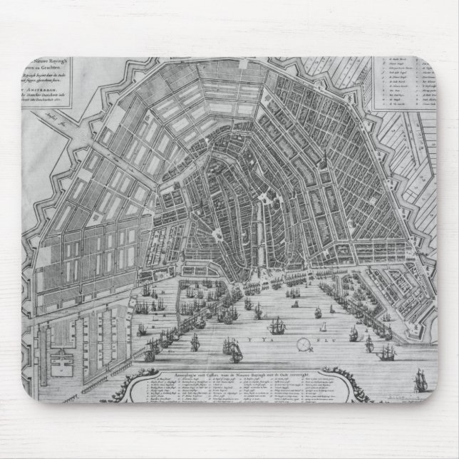 Map of Amsterdam, 1662 Mouse Pad (Front)
