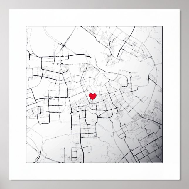  Map of Amsterdam, Netherlands Modern Elegant Gift Foil Prints (Front)