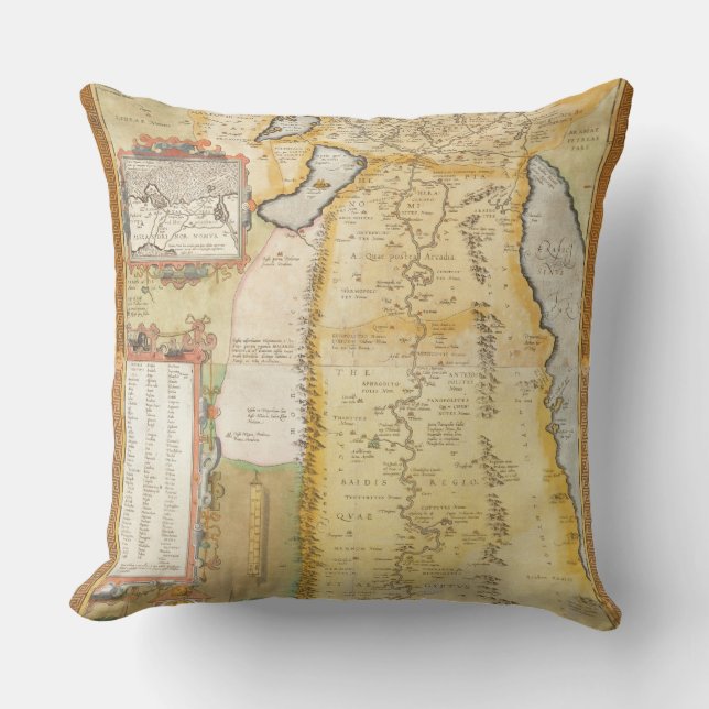 Map of Ancient Egypt, 1584 Throw Pillow (Front)