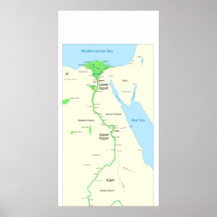 Map of Ancient Egypt During the Dynastic Period Poster