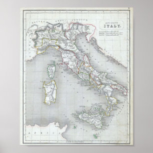 Map of Ancient Italy Poster