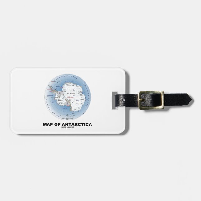 Map Of Antarctica (Geography) Luggage Tag (Front Horizontal)