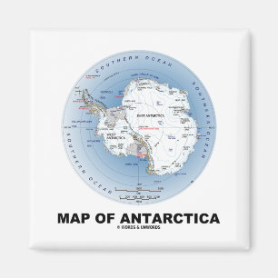 Map Of Antarctica (Geography) Magnet