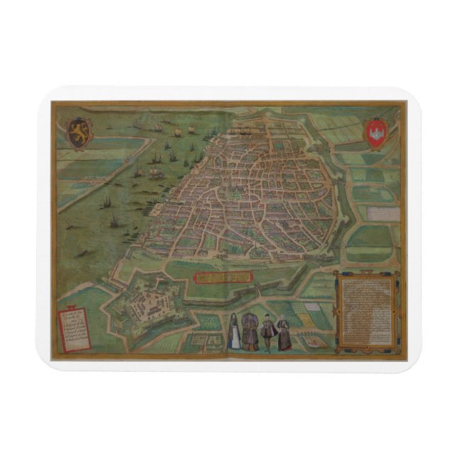 Map of Antwerp, from 'Civitates Orbis Terrarum' by Magnet (Horizontal)