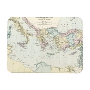 Map of Apostle Paul's Missionary Journeys Magnet