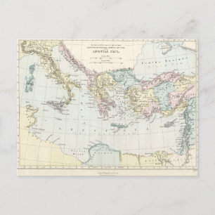 Map of Apostle Paul's Missionary Journeys Postcard